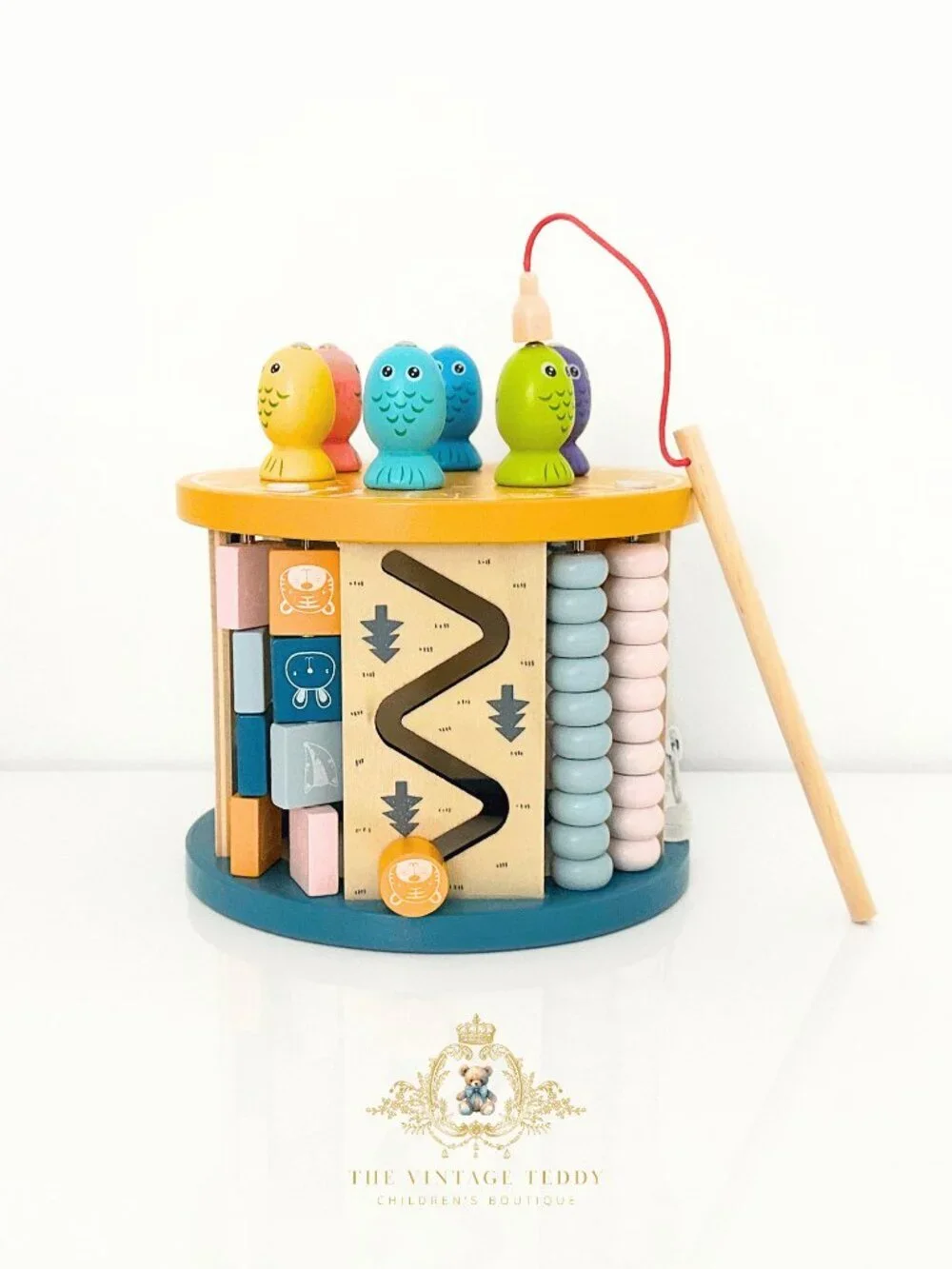 NWT Cute & Fun Wooden Activity Play Set Kids Early Learning Toys Fishing & More
